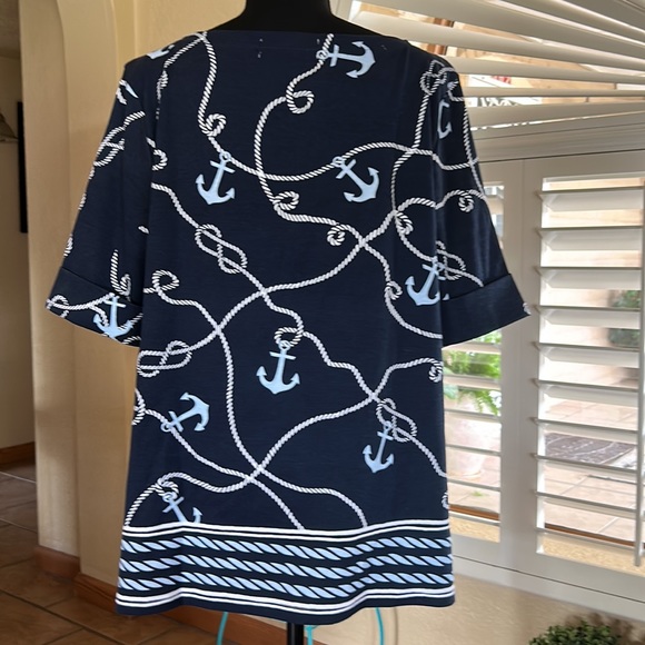 Karen Scott blue print shirt. Size XL - Picture 3 of 3